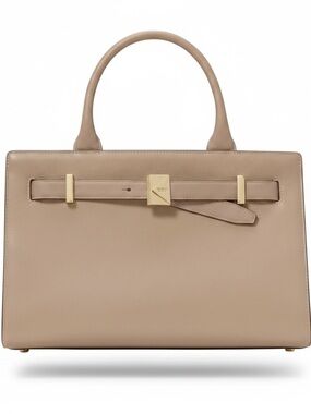 Kate Spade New York Deco Medium Satchel ✨Pristine Condition✨ Taupe Leather